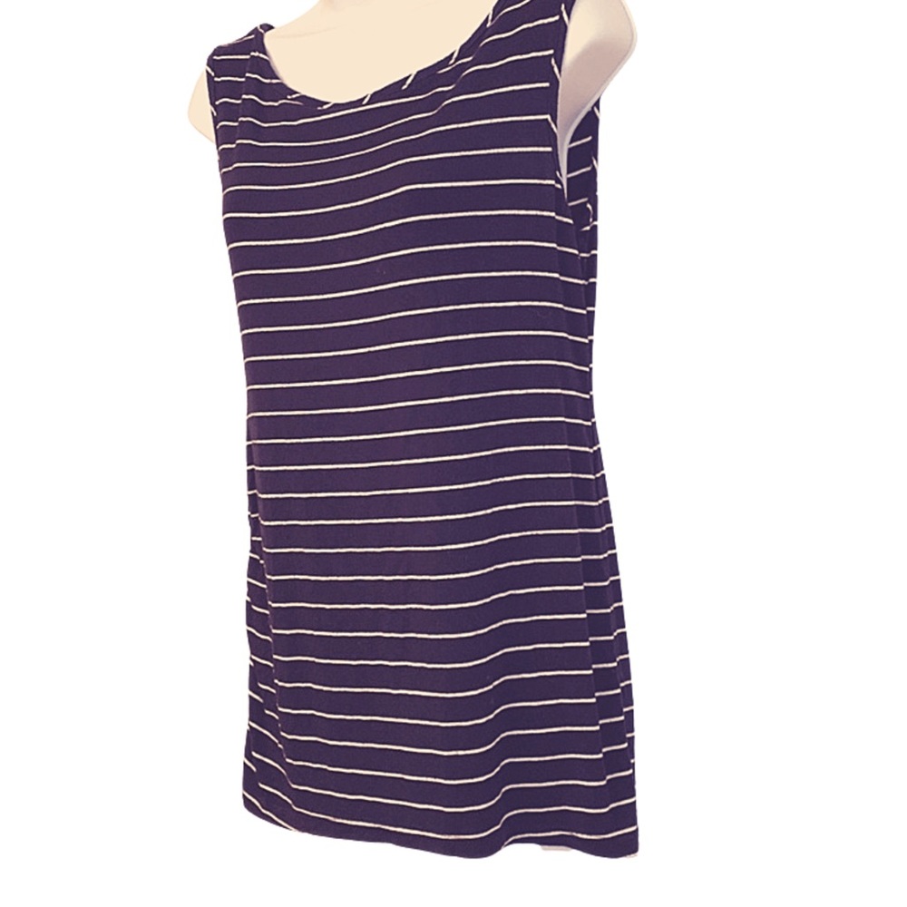 Super Soft Navy and White Tank